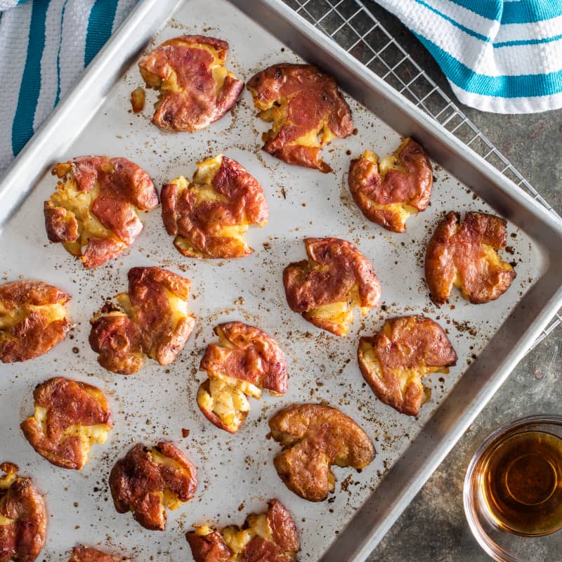 KidFriendly SaltandVinegar Smashed Potatoes Recipe America's Test